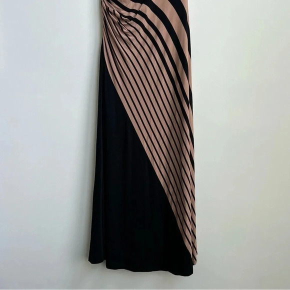 NWT Soft Surroundings “Here To Infinity” Striped Maxi Dress Black/Tan Small 6-8 - Picture 6 of 13